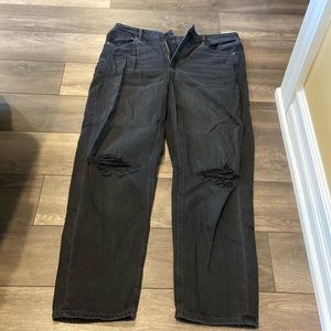 AE black denim, straight, leg, jeans